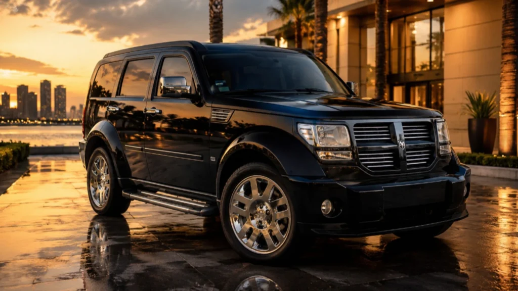 Dodge Nitro 4.0 V6 R/T jako hranaté americké SUV na večerní silnici