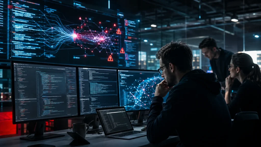 AI hledání zranitelností ve zdrojovém kódu na monitorech bezpečnostního týmu