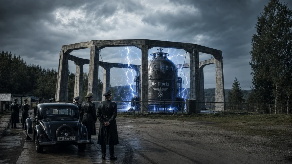 Die Glocke jako údajný nacistický zvon v temném podzemním zařízení