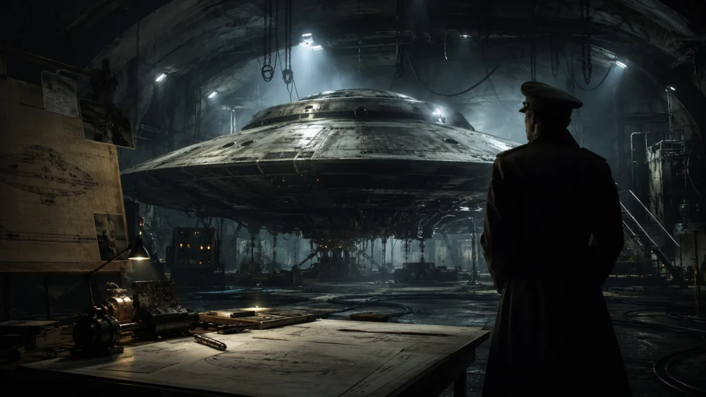 Haunebu jako údajné nacistické UFO spojené s mýtem o Vrilu a Hansi Kammlerovi